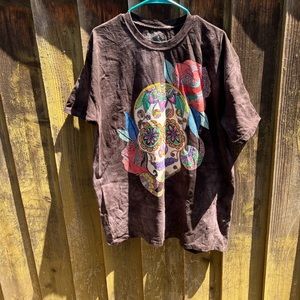 The mountain sugar skull tie dye shirt.